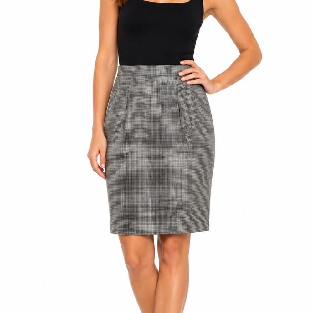 Jacqueline Ferrar Micro Houndstooth Midi Skirt